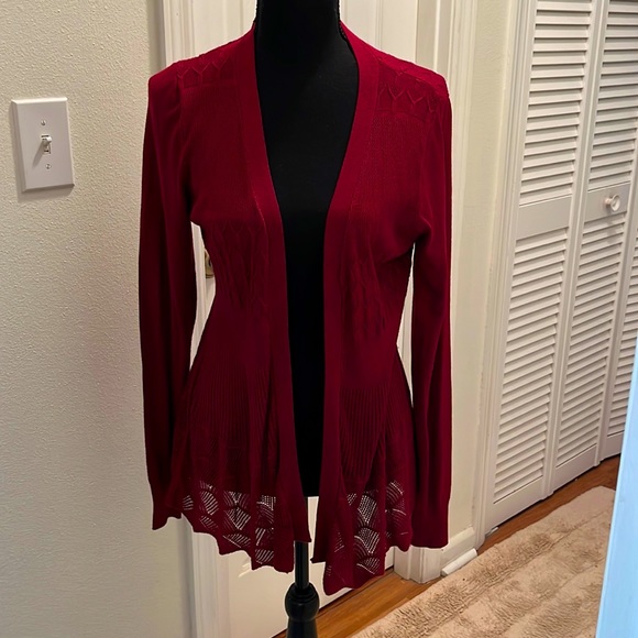 Dreamers cranberry open front cardigan - Picture 1 of 5